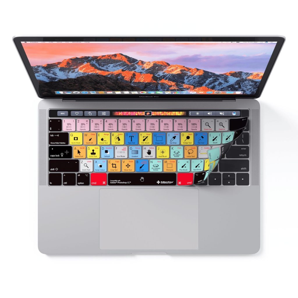 MacBook Pro Touchbar Keyboard Cover with Adobe Photoshop Shortcut