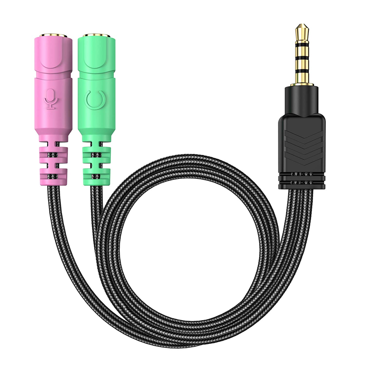 Headset Splitter for 2 TRRS Headphones or Mics 