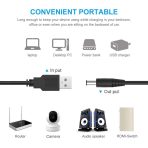 USB to DC 5V (5.5mm) Power Plug Charger Cord