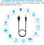 USB to DC 5V (5.5mm) Power Plug Charger Cord
