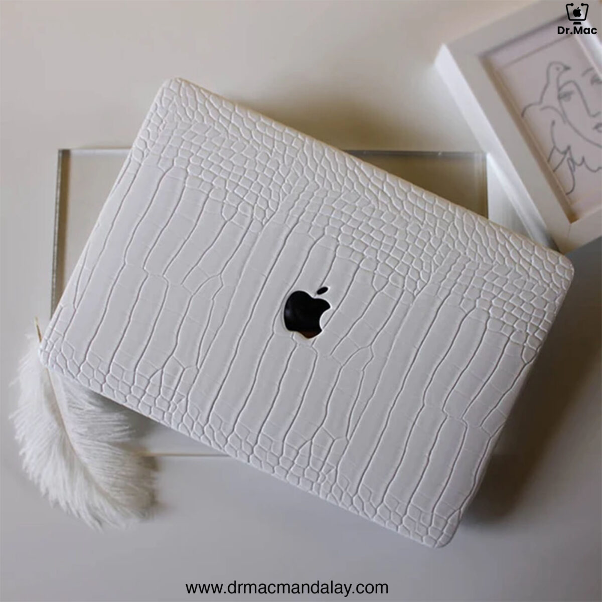 crocodile print leather macbook case
