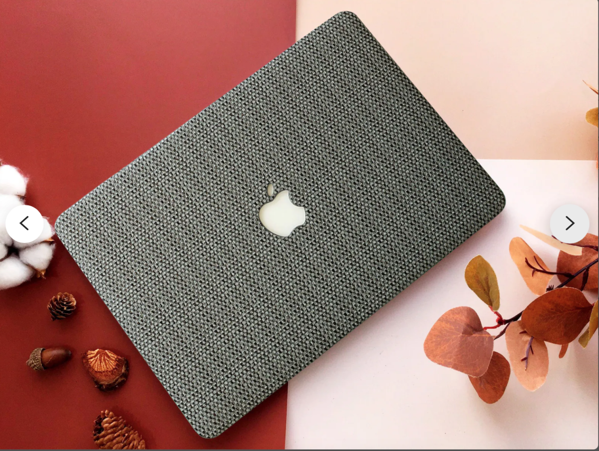 Cream Woven Leather MacBook Case