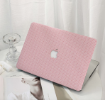 Cream Woven Leather MacBook Case