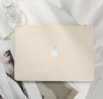 Cream Woven Leather MacBook Case