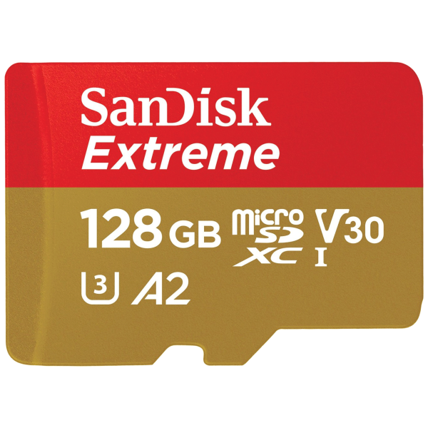 sandisk extreme 128gb 4k u3 160mb/s a2 micro sd card sdxc with adapter