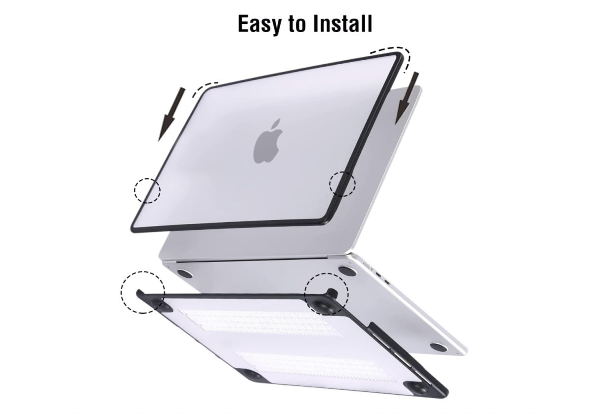 macbook air m2 13.6’’ crystal transparent body cover