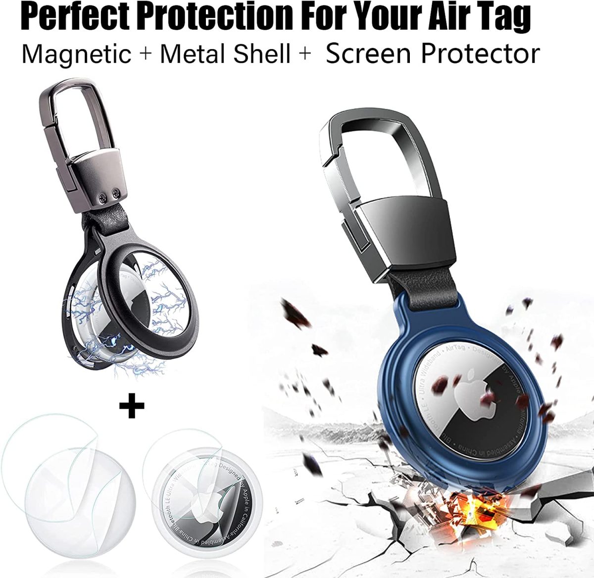 Metal Magnetic Air tag Key Ring