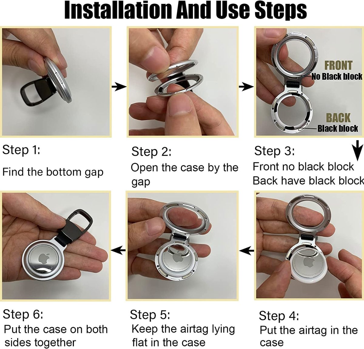 Metal Magnetic Air tag Key Ring