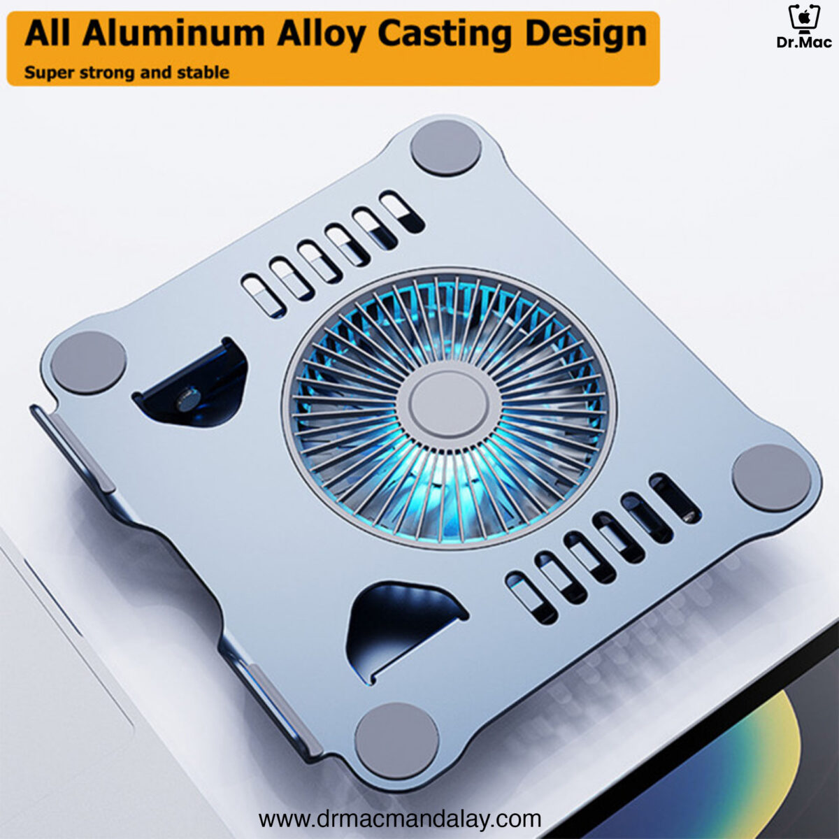 aluminum laptop stand with cooling fan for macbook