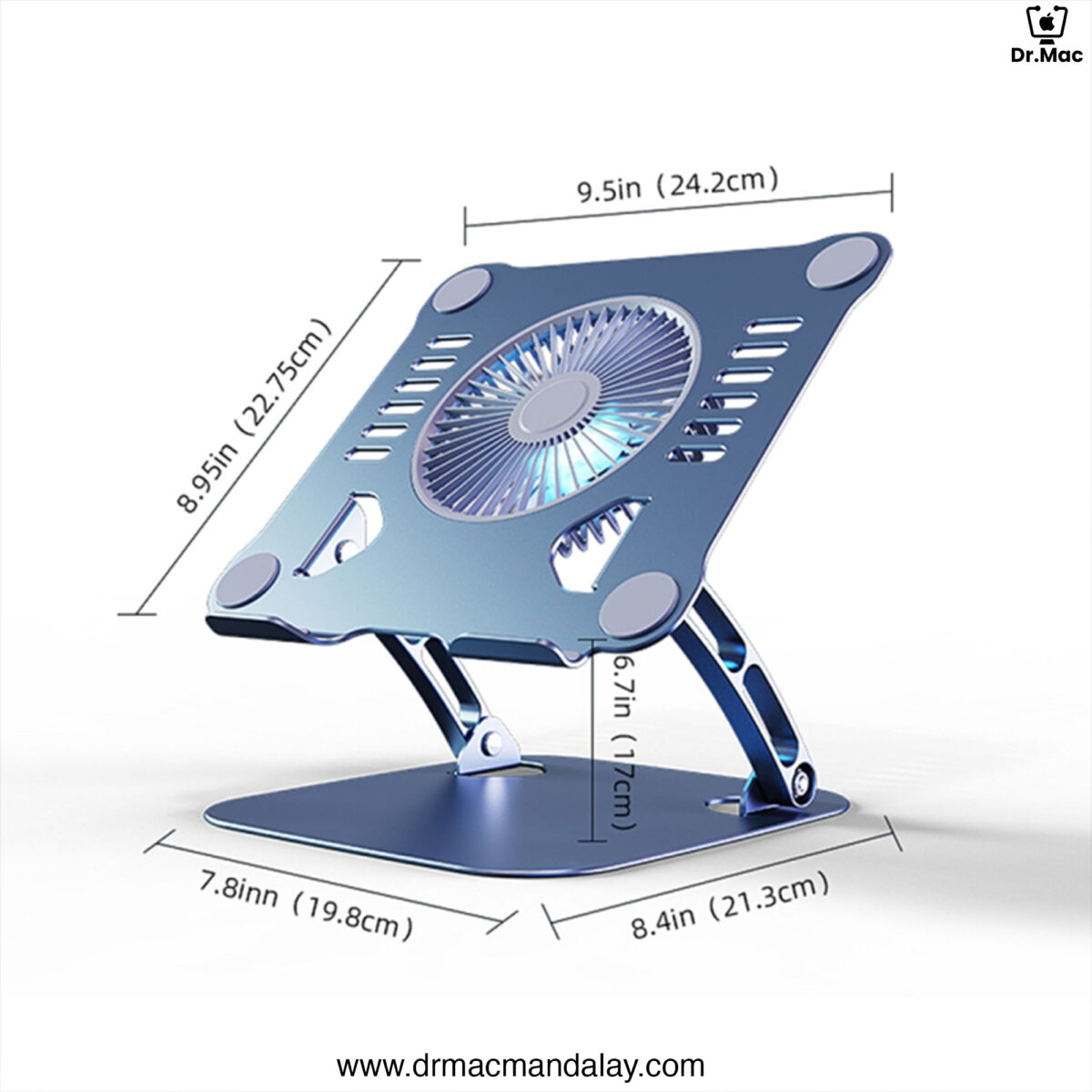 aluminum laptop stand with cooling fan for macbook