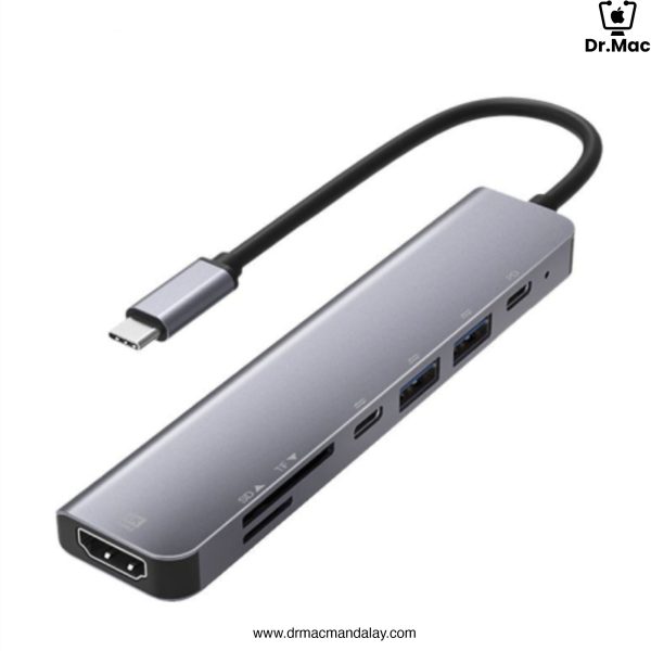 7 in 1 usb type c hub adapter with 4k hdmi, usb 3.0