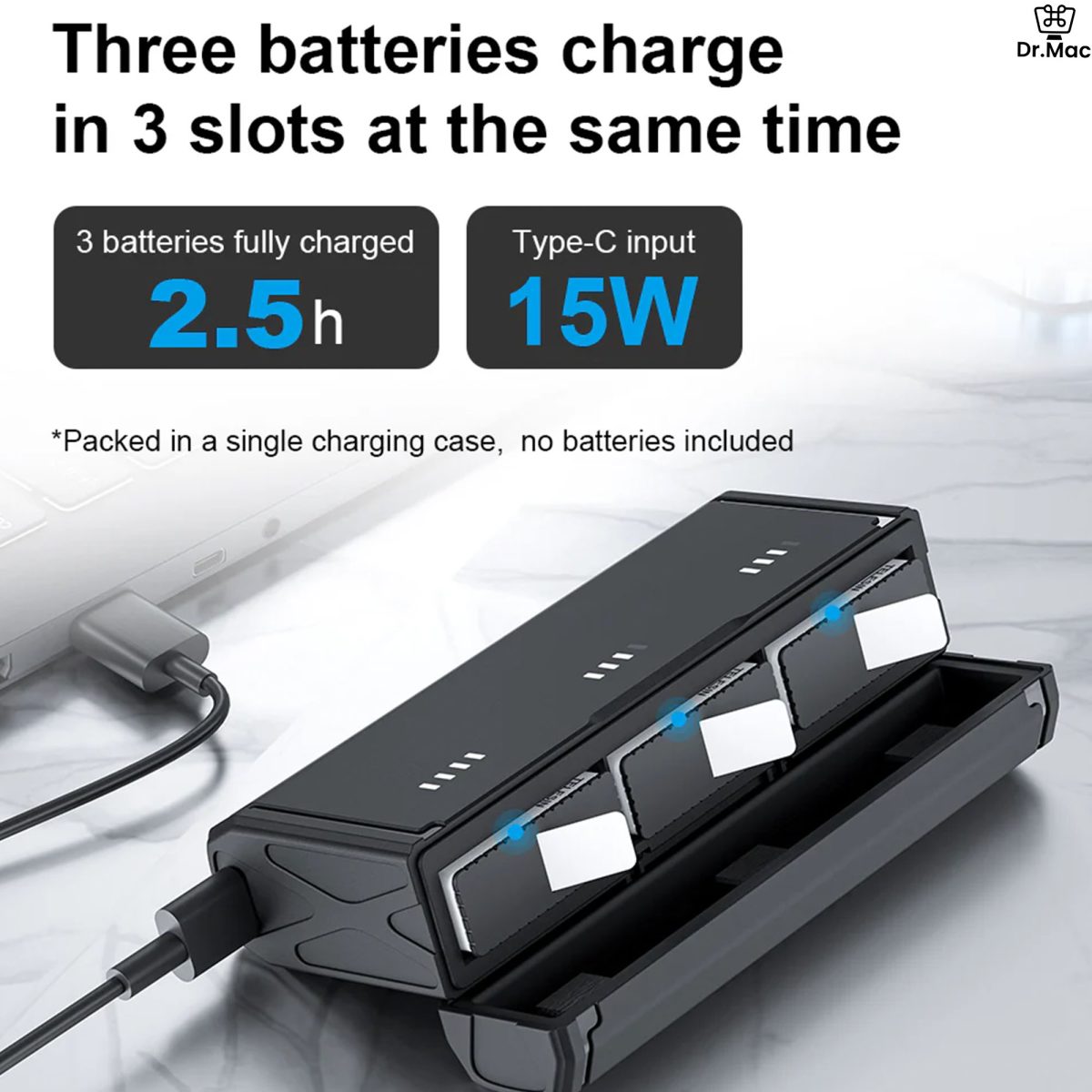 telesin gopro hero 13 batteries and its charging case package