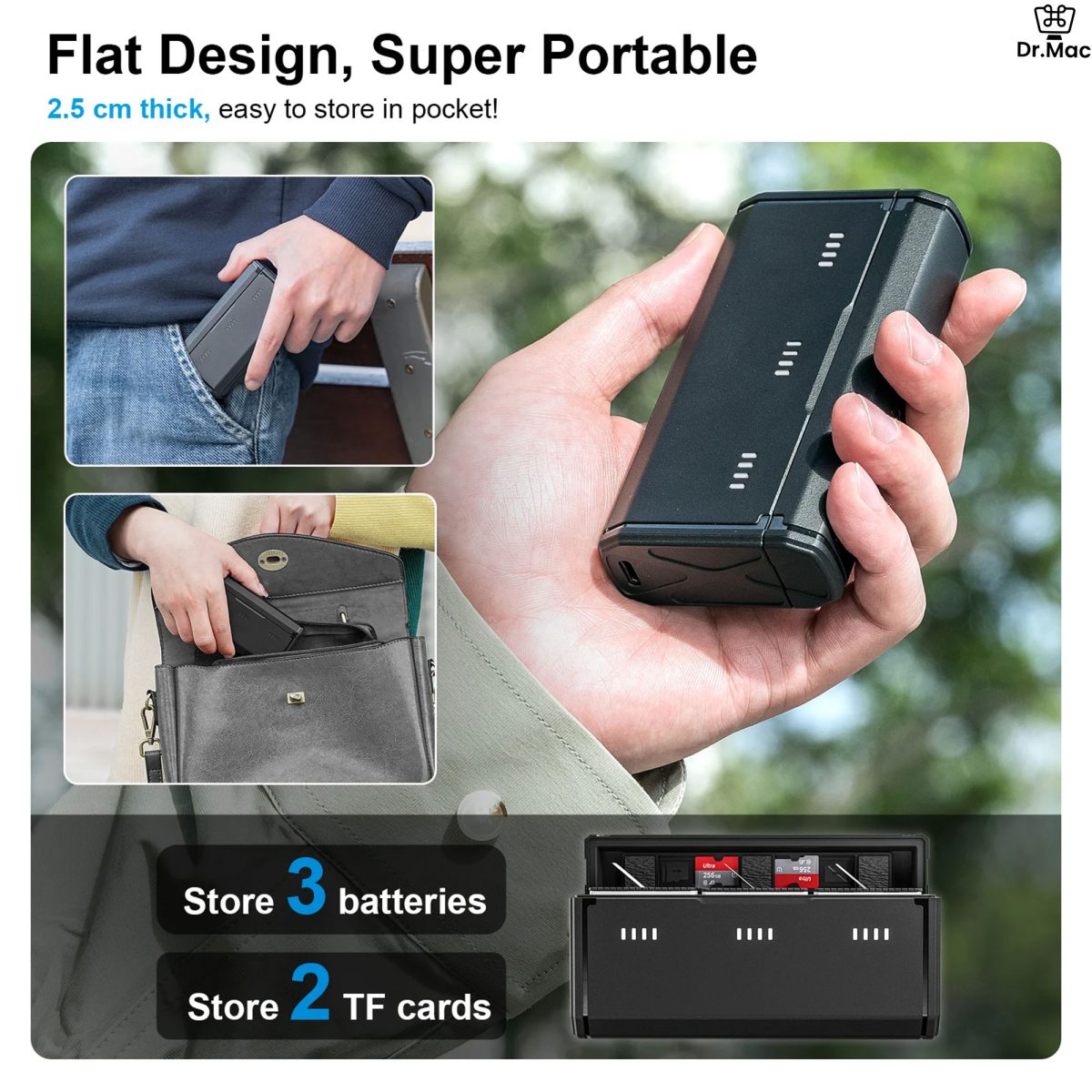 telesin gopro hero 13 batteries and its charging case package
