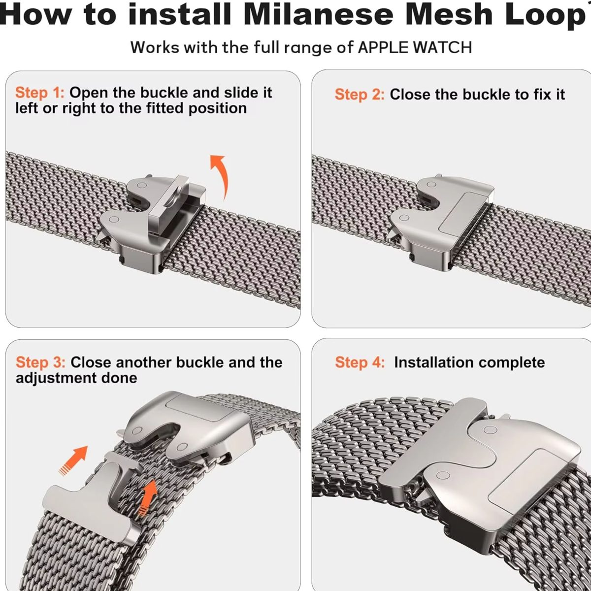 Titanium milanese loop watch band strap for apple watch ultra 2 49mm 46mm 45mm 44mm