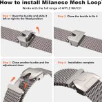 Titanium milanese loop watch band strap for apple watch ultra 2 49mm 46mm 45mm 44mm